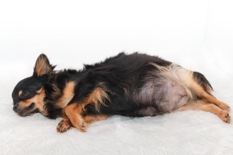 Eine tragende Chihuahua-Hündin. Bei diesem dicken Bauch ist die Trächtigkeit nicht zu übersehen. (Foto: ©iStockphoto.com/thisislover)